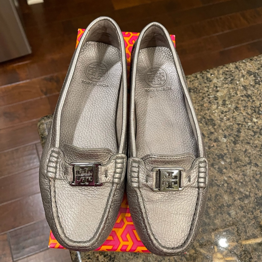 Tory Burch Platinum Loafers